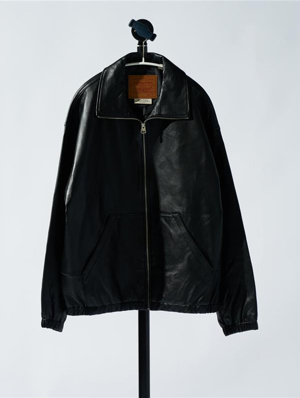 PREMIUM BLACK FULLZIP SPORTS LEATHER JACKET