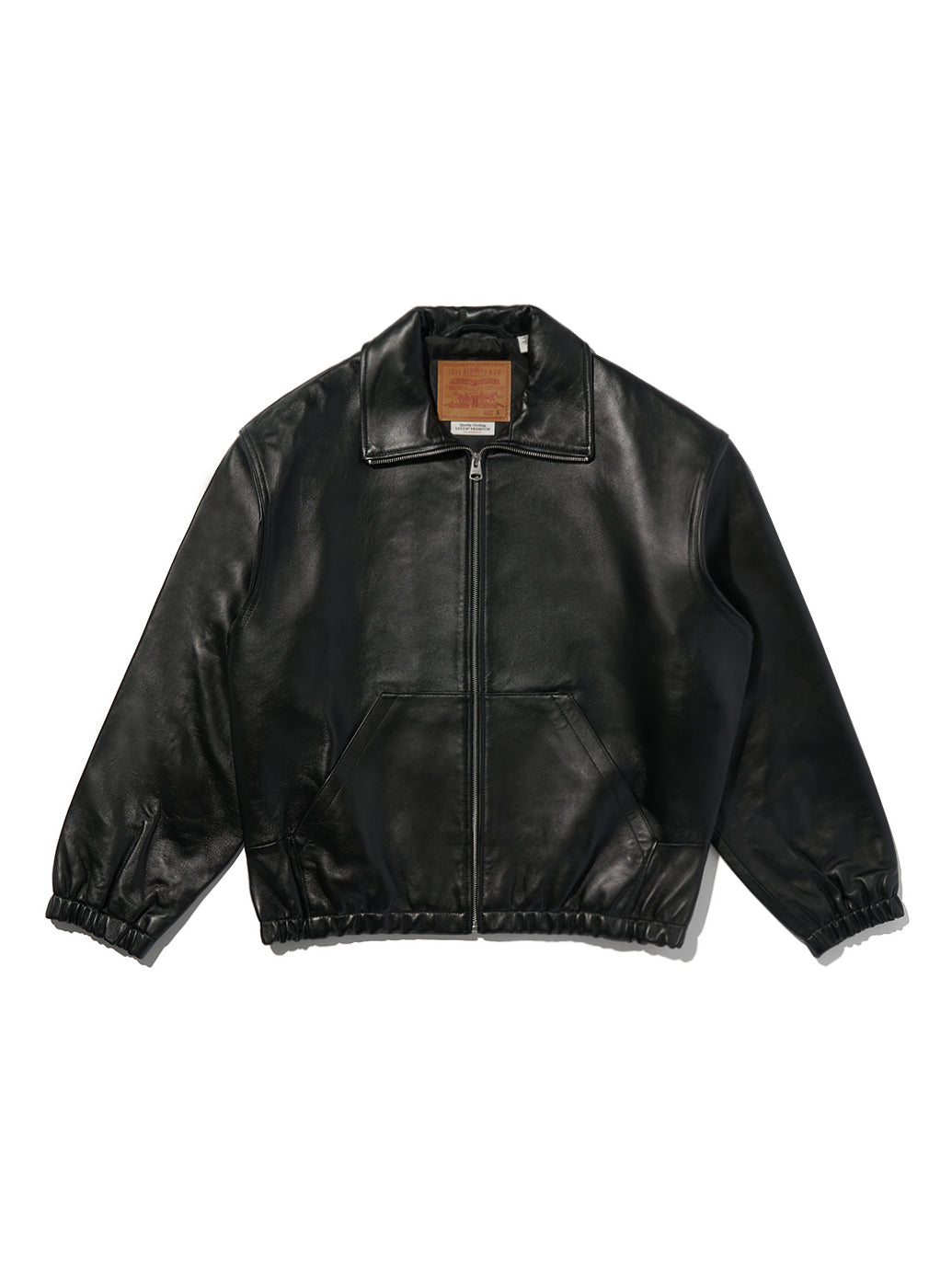 PREMIUM BLACK FULLZIP SPORTS LEATHER JACKET