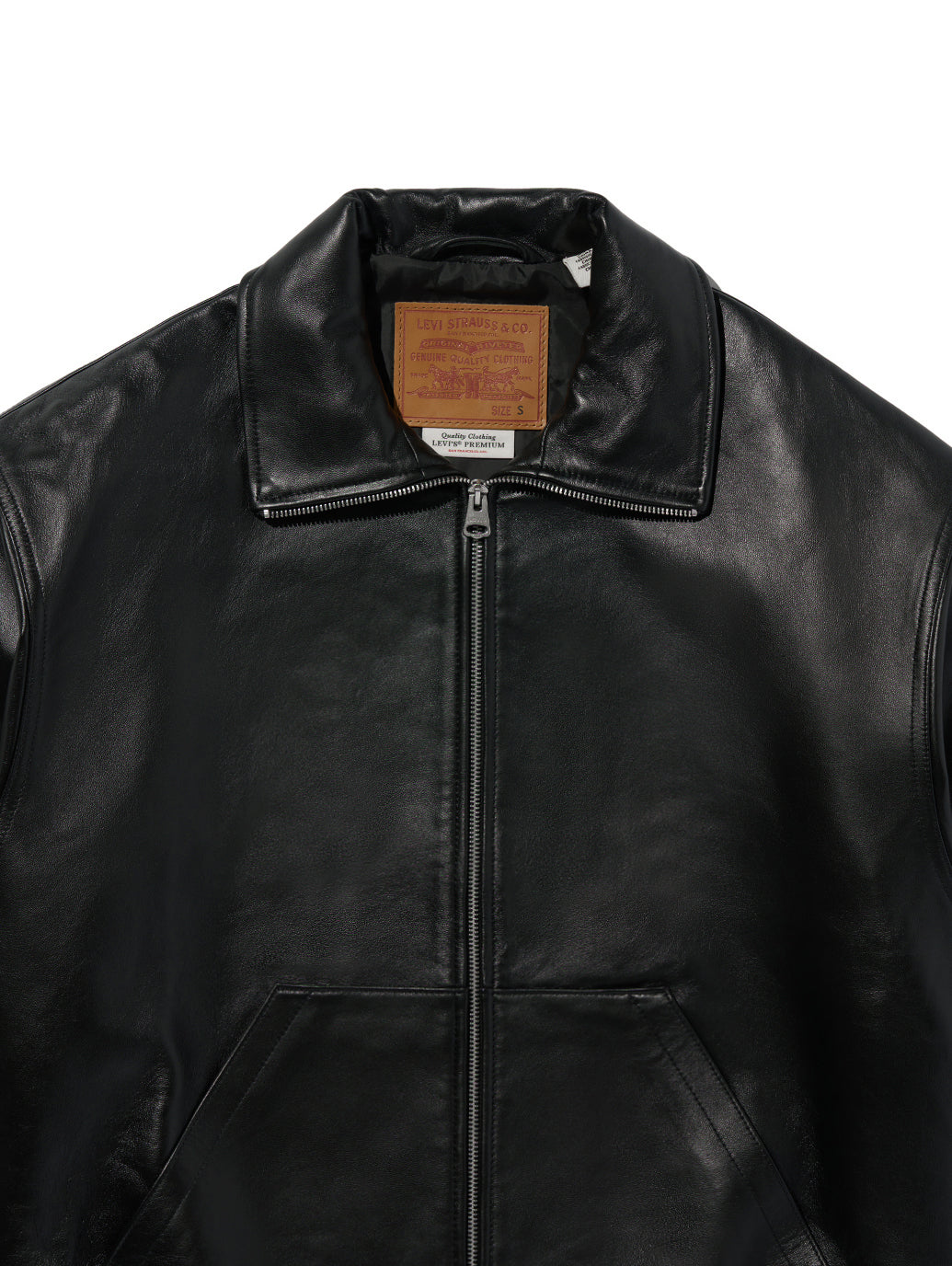 PREMIUM BLACK FULLZIP SPORTS LEATHER JACKET