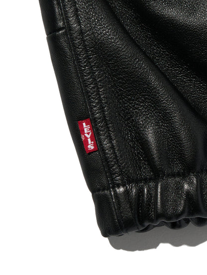 PREMIUM BLACK FULLZIP SPORTS LEATHER JACKET