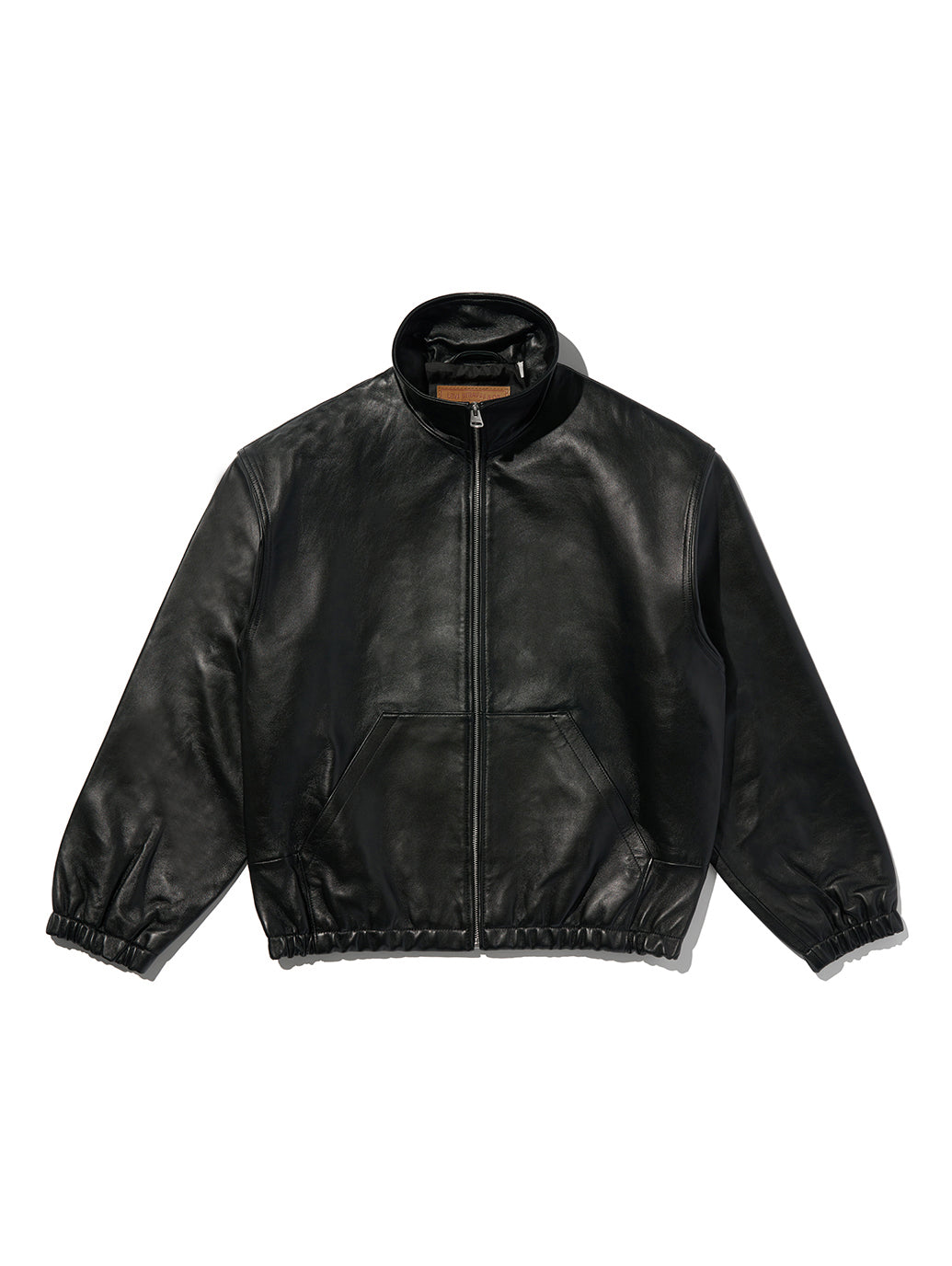 PREMIUM BLACK FULLZIP SPORTS LEATHER JACKET