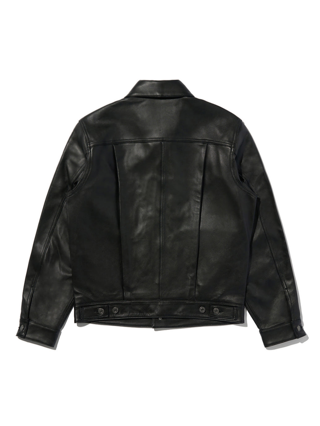 PREMIUM BLACK TYPEⅡ TRUCKER LEATHER JACKET