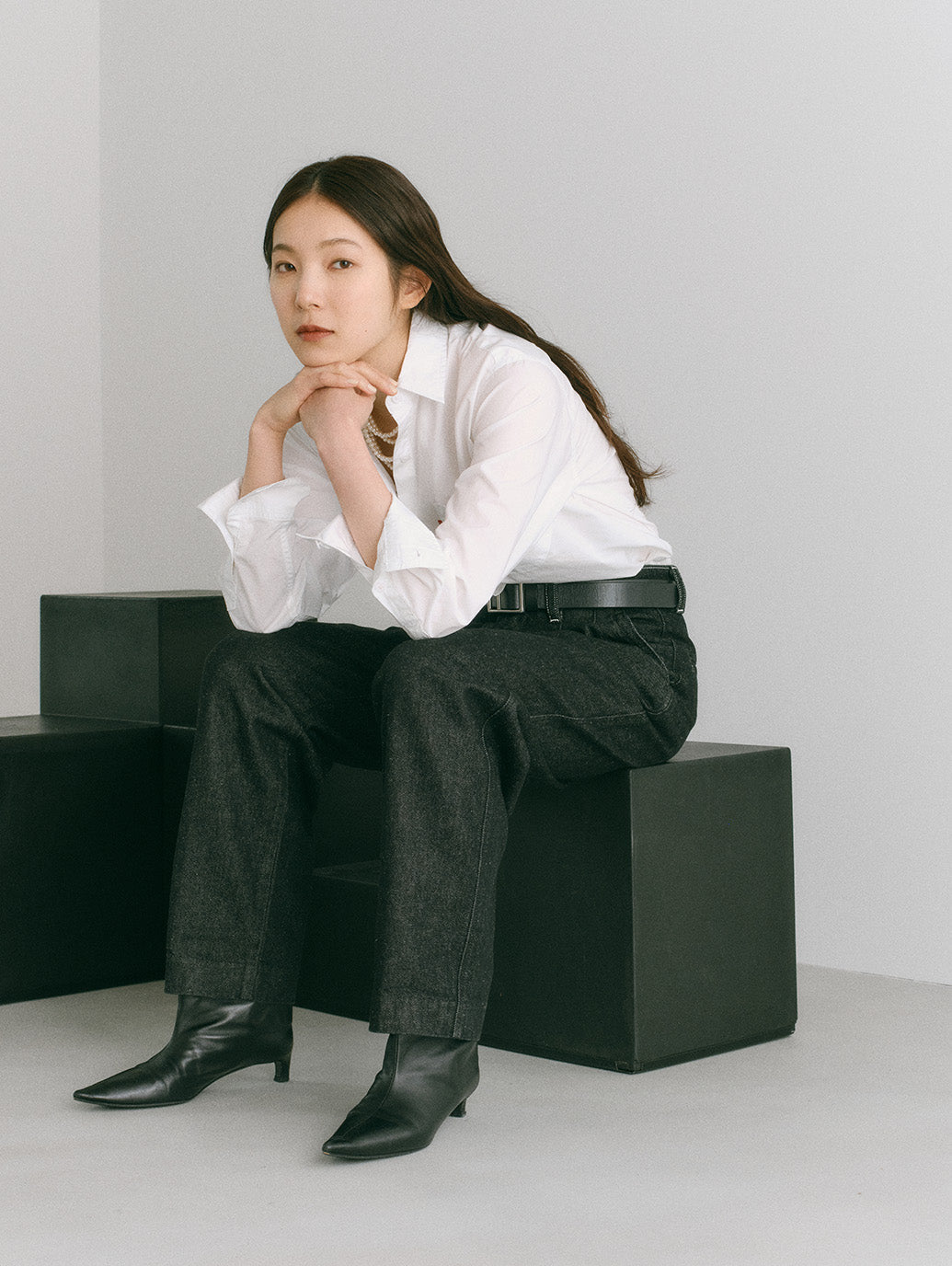 PREMIUM BLACK DENIM SLACKS