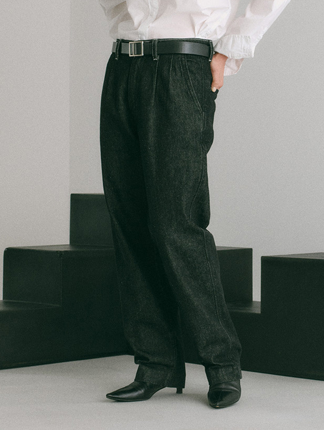 PREMIUM BLACK DENIM SLACKS