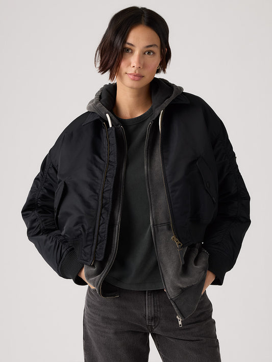 ボウイ クロップド ボンバージャケット