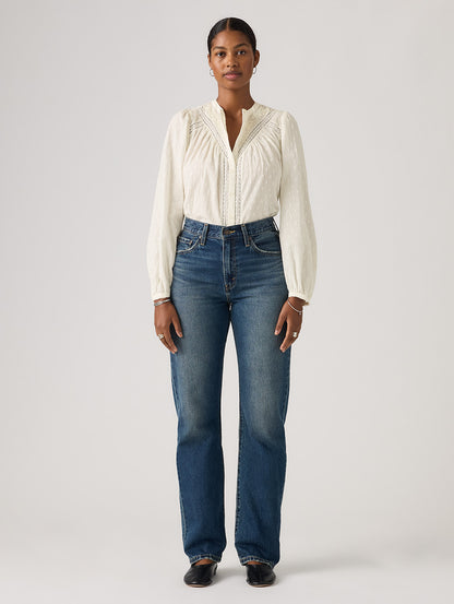 EASY DAD ジーンズ ミディアムインディゴ