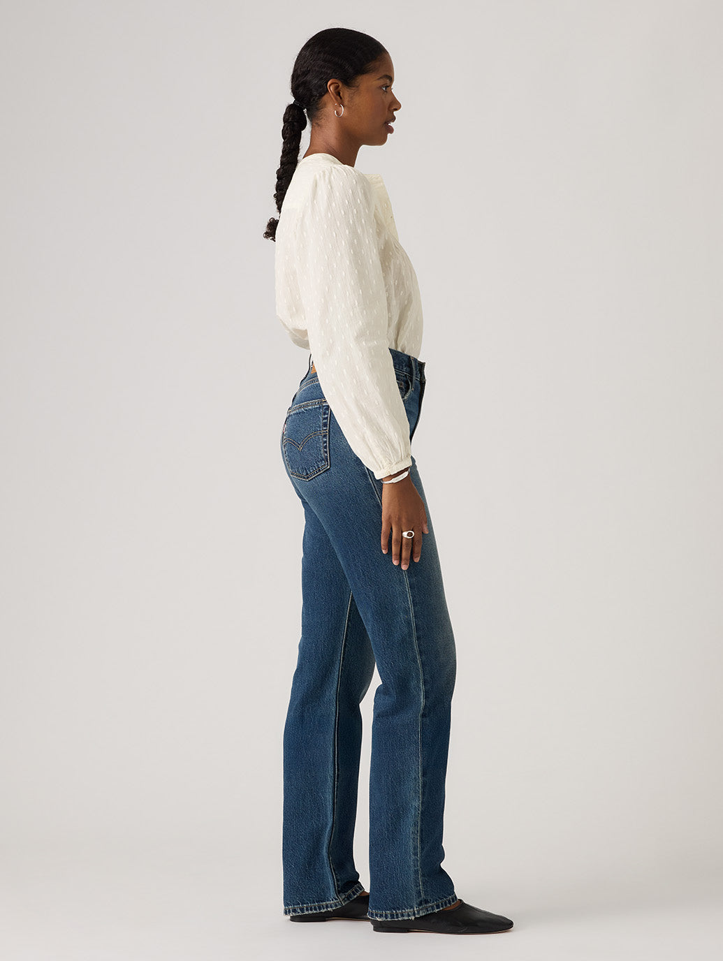 EASY DAD ジーンズ ミディアムインディゴ