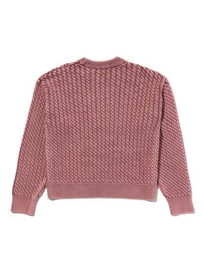 LEILAH ケーブルクルーネックセーター