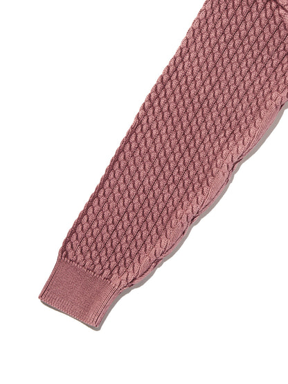 LEILAH ケーブルクルーネックセーター