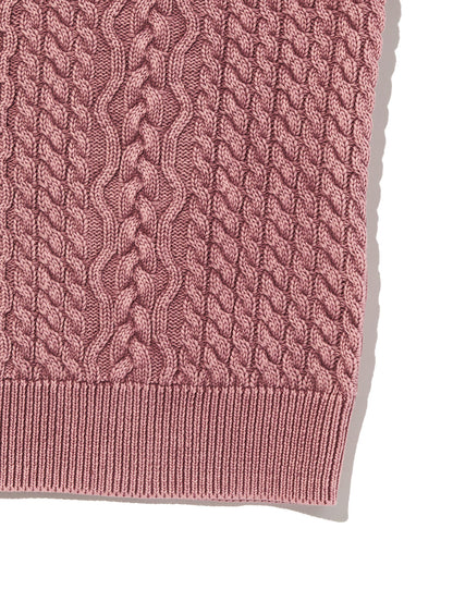 LEILAH ケーブルクルーネックセーター