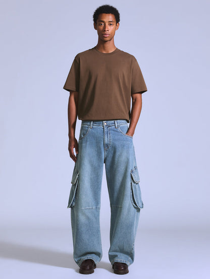 BLUETAB™ デニム カーゴパンツ ミディアムインディゴ
