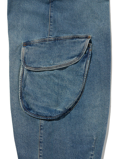 BLUETAB™ デニム カーゴパンツ ミディアムインディゴ