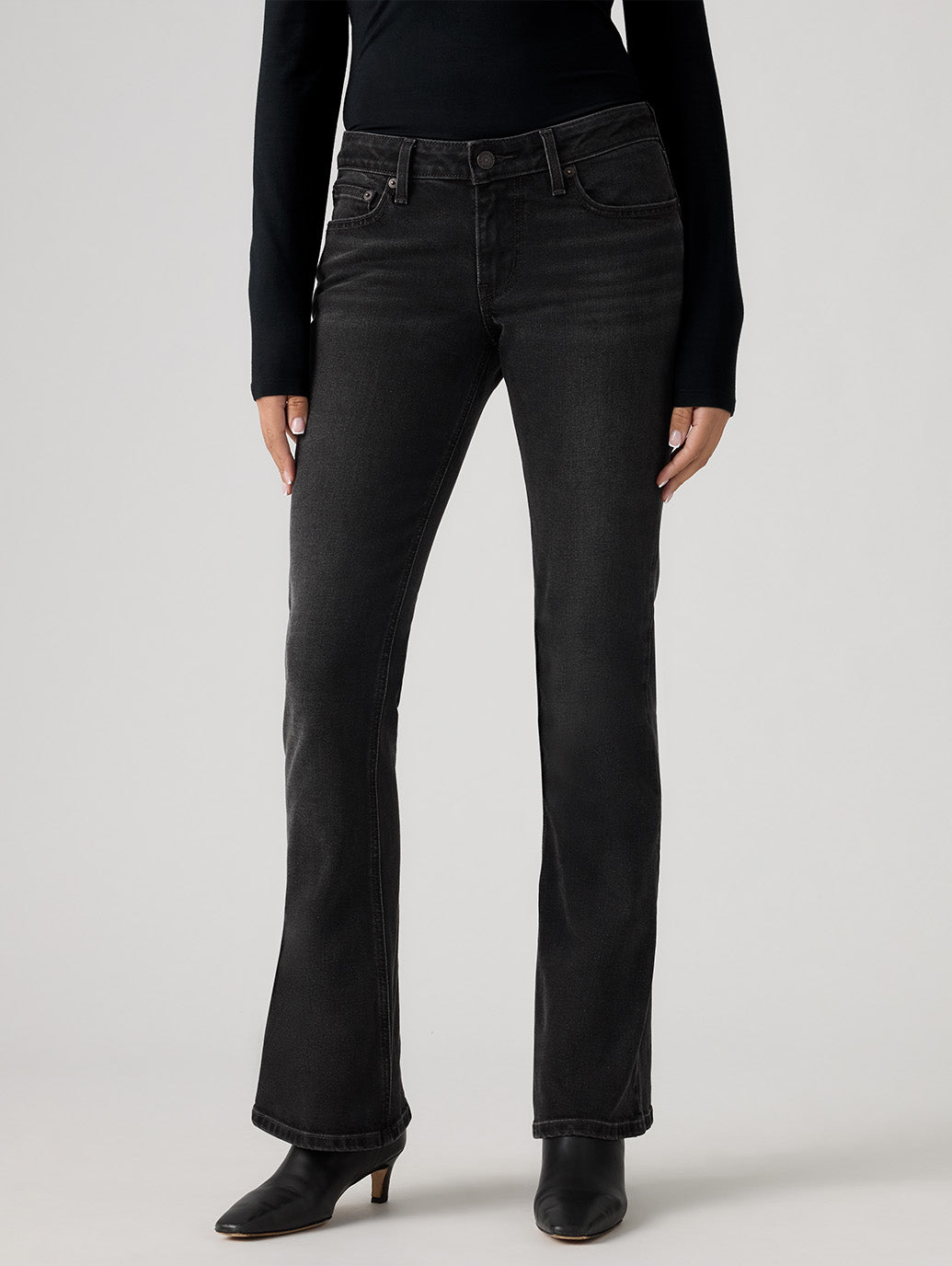 LOW SLIM BOOT ジーンズ ブラック