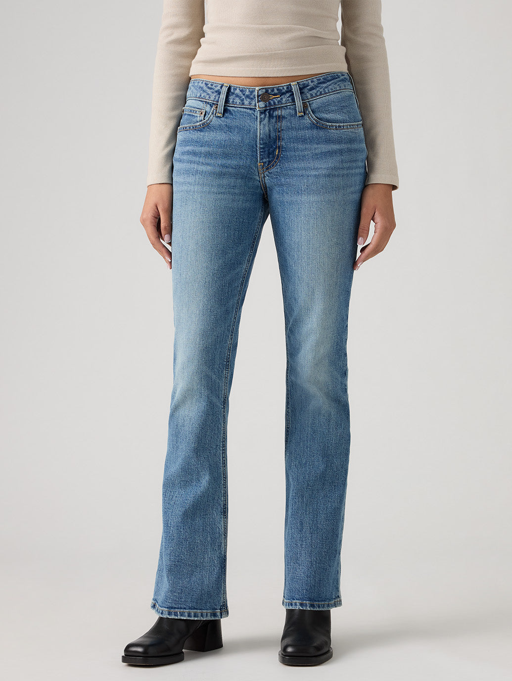 LOW SLIM BOOT ジーンズ ミディアムインディゴ