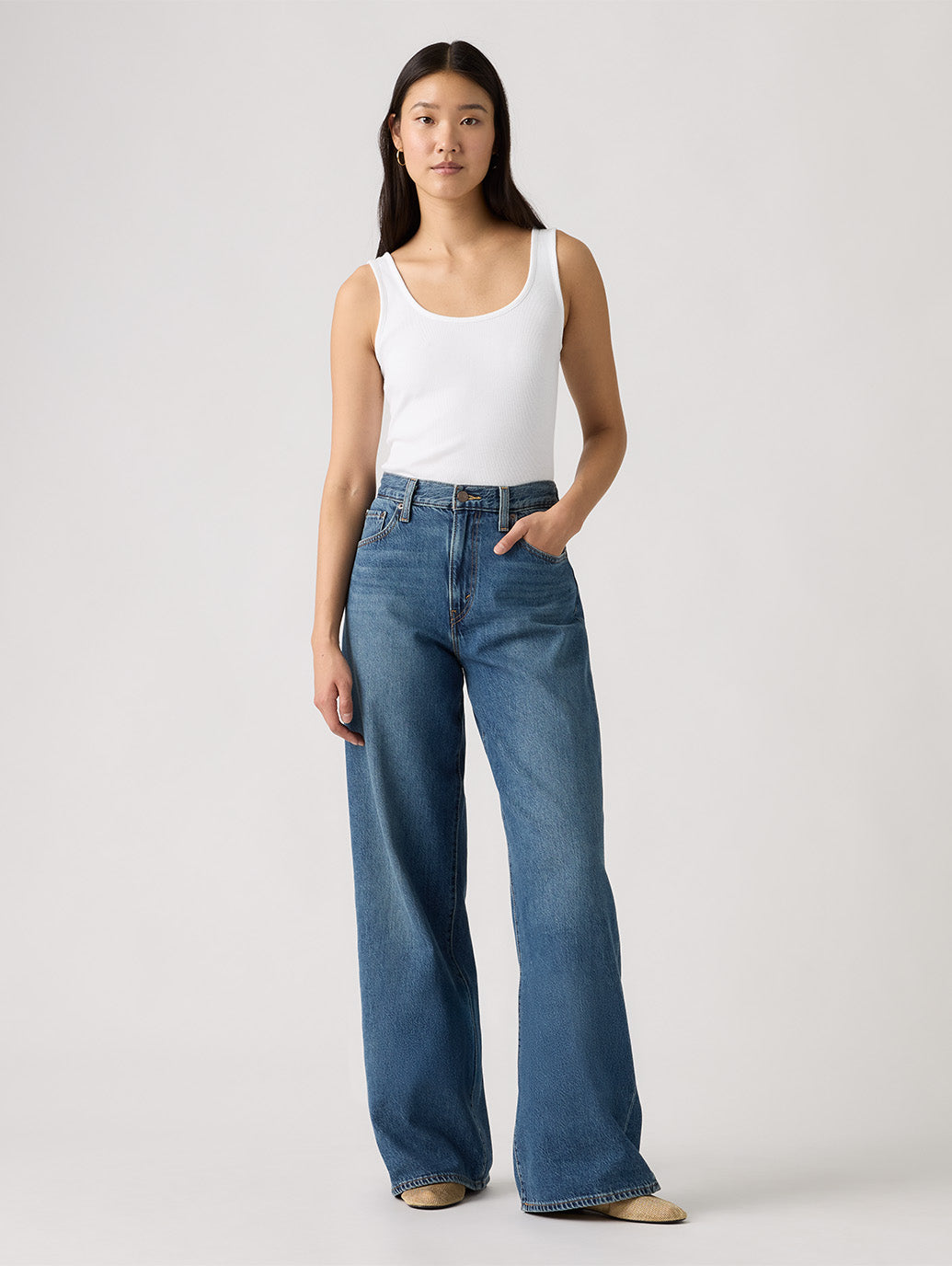 CINCH WIDE LEG ジーンズ ミディアムインディゴ
