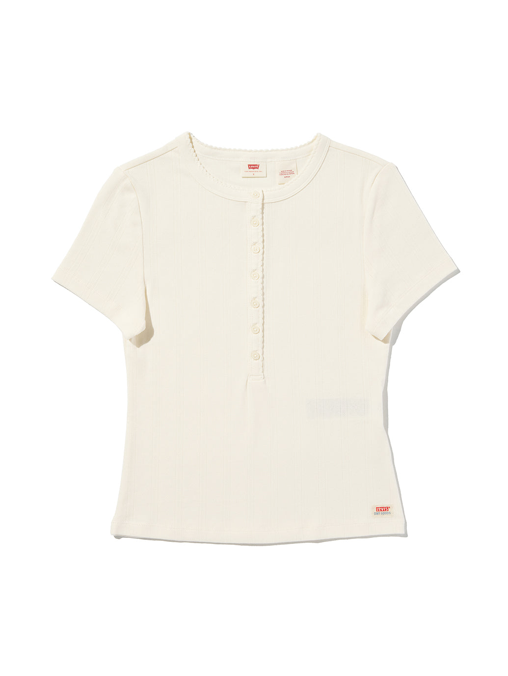 DRY GOODS ポインテール ショートスリーブ ヘンリーネックTシャツ