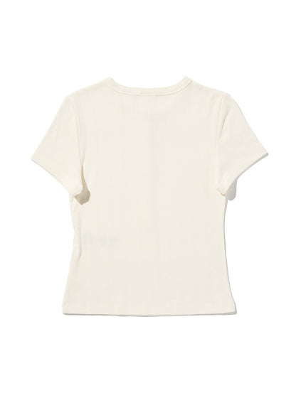 DRY GOODS ポインテール ショートスリーブ ヘンリーネックTシャツ