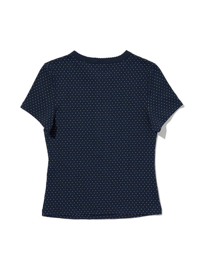 DRY GOODS ポインテール ショートスリーブ ヘンリーネックTシャツ