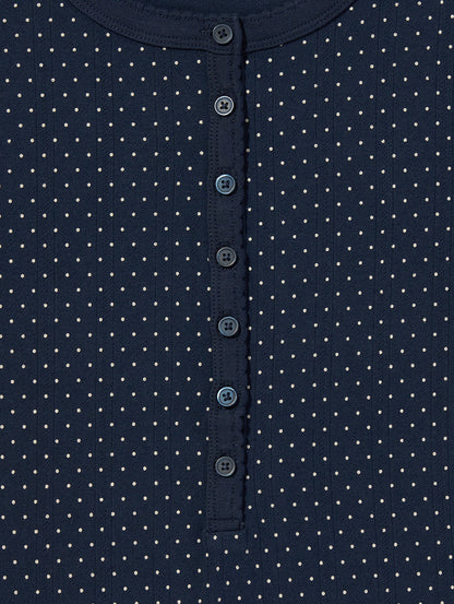 DRY GOODS ポインテール ショートスリーブ ヘンリーネックTシャツ