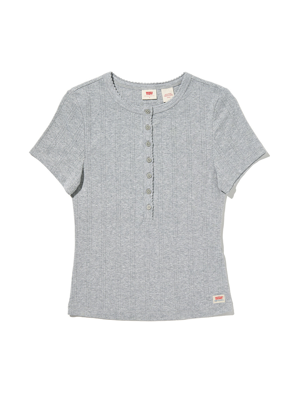 DRY GOODS ポインテール ショートスリーブ ヘンリーネックTシャツ