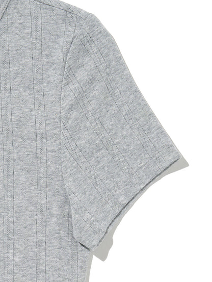 DRY GOODS ポインテール ショートスリーブ ヘンリーネックTシャツ