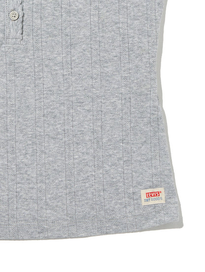 DRY GOODS ポインテール ショートスリーブ ヘンリーネックTシャツ
