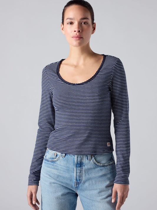 DRY GOODS ポインテールレース ロングスリーブ Tシャツ
