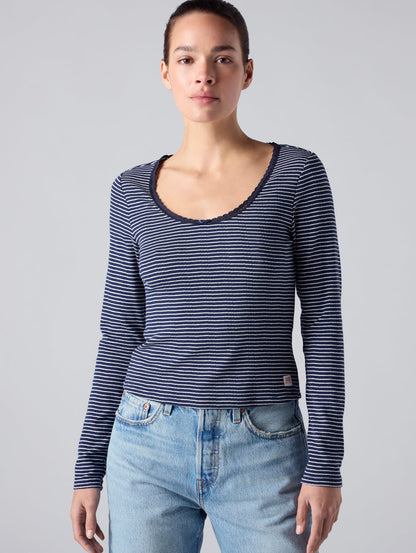 DRY GOODS ポインテールレース ロングスリーブ Tシャツ