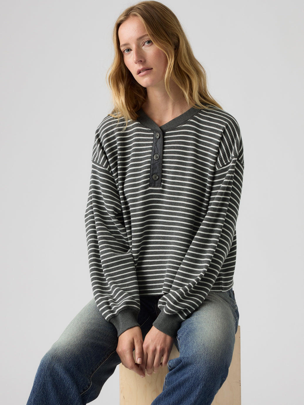 DRY GOODS リラックス ロングスリーブ ヘンリーTシャツ