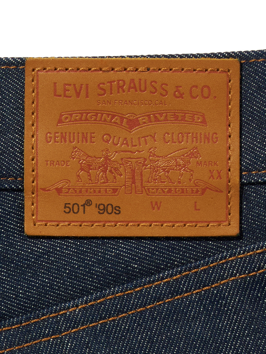 501®'90S ジーンズ ダークインディゴ セルビッジ リジッド