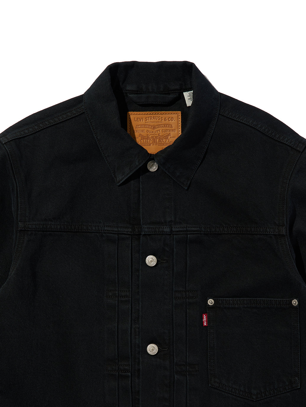 PREMIUM BLACK TYPE 1 TRUCKER JACKET