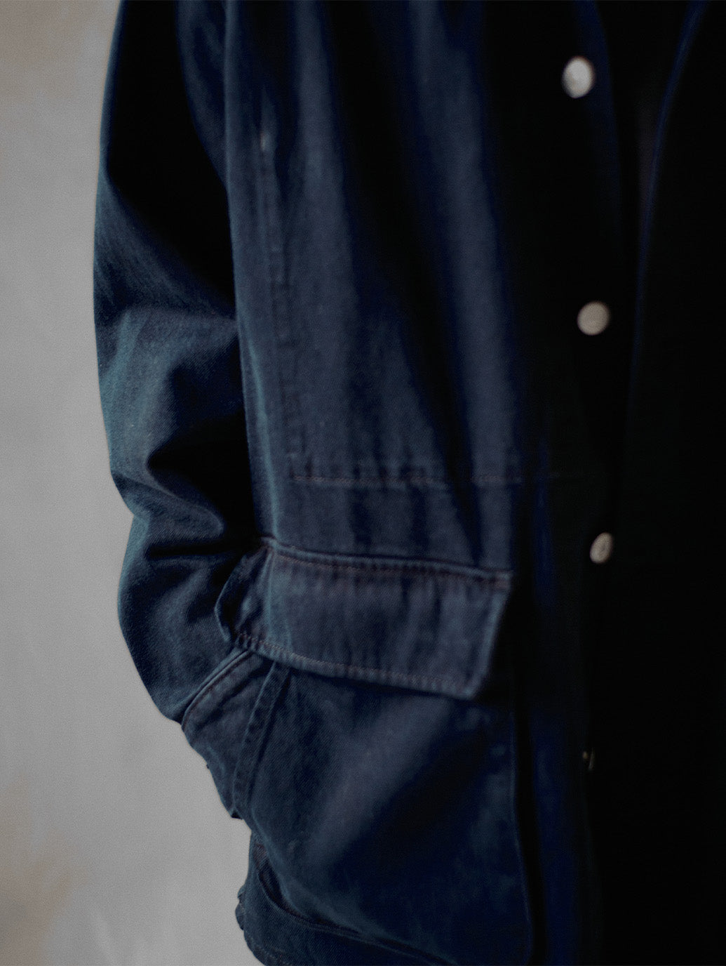 PREMIUM BLACK LEATHER WORK DENIM JACKET