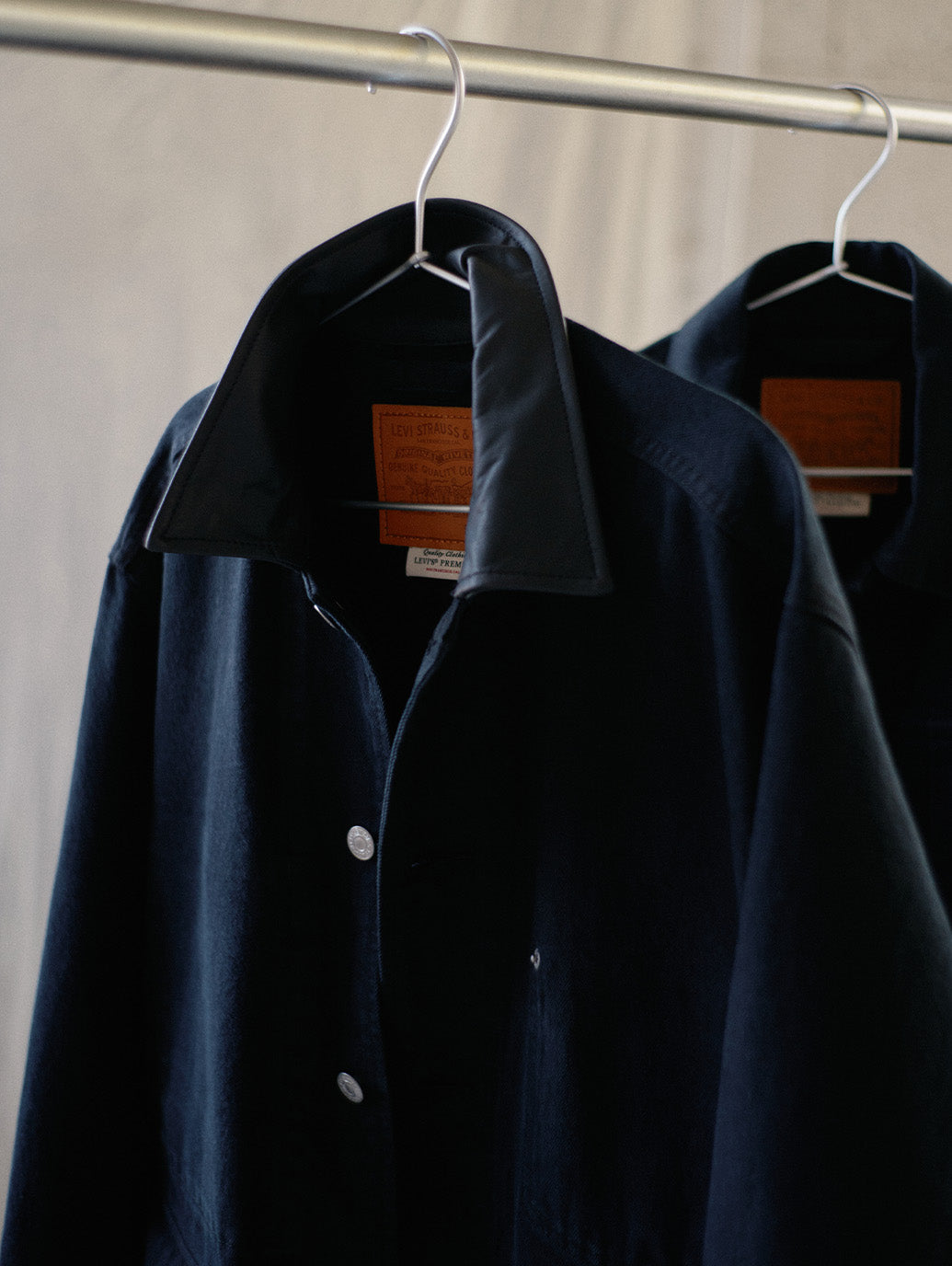 PREMIUM BLACK LEATHER WORK DENIM JACKET