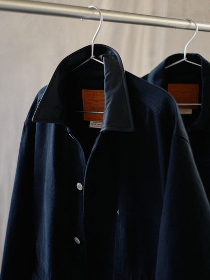 PREMIUM BLACK LEATHER WORK DENIM JACKET