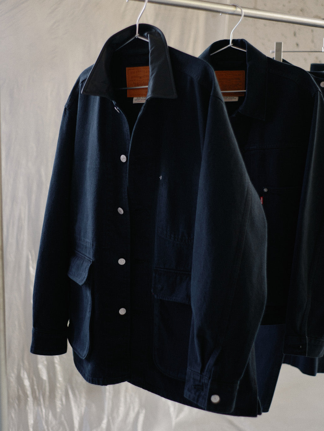 PREMIUM BLACK LEATHER WORK DENIM JACKET