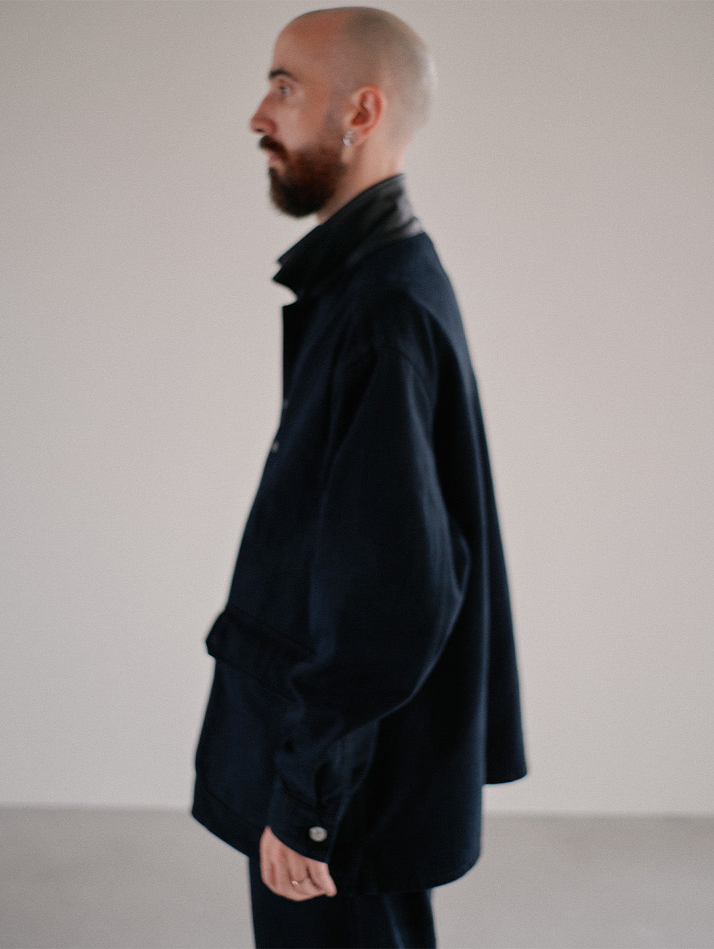 PREMIUM BLACK LEATHER WORK DENIM JACKET