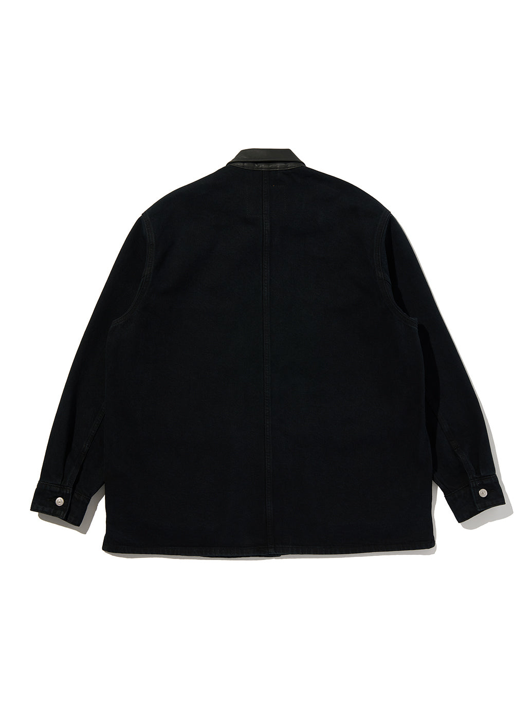 PREMIUM BLACK LEATHER WORK DENIM JACKET