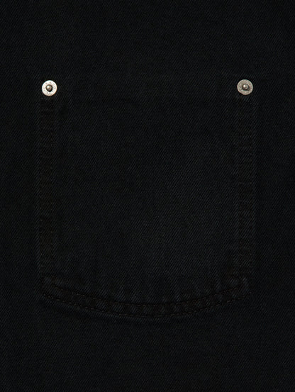 PREMIUM BLACK LEATHER WORK DENIM JACKET