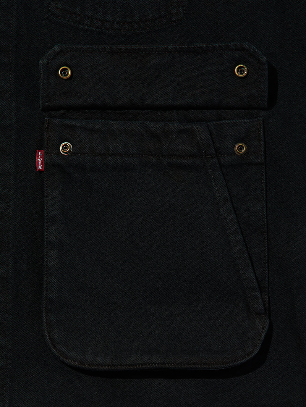 PREMIUM BLACK LEATHER WORK DENIM JACKET