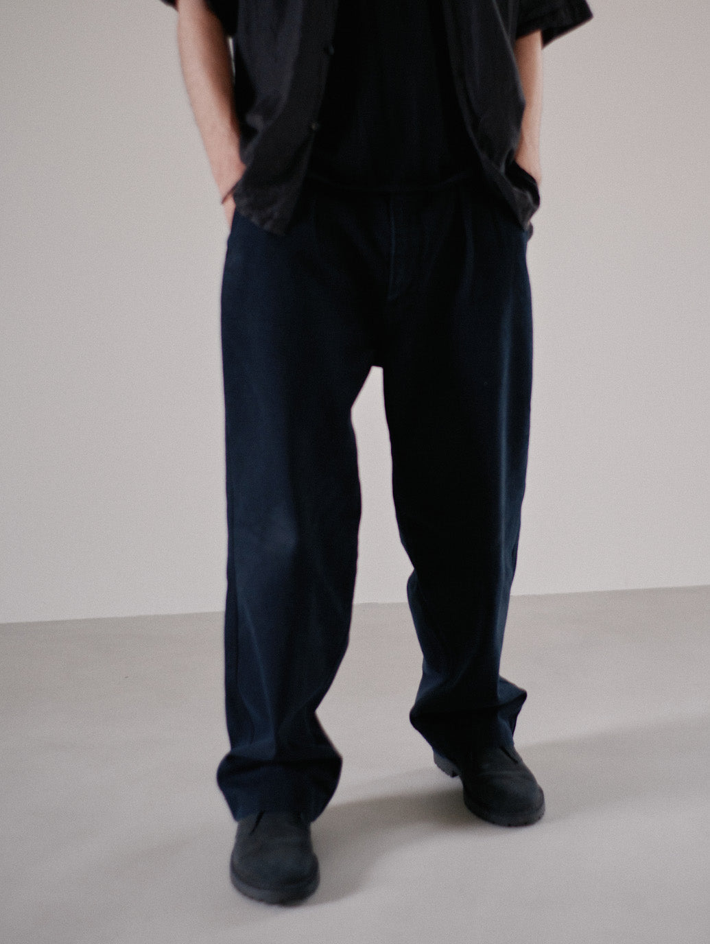 PREMIUM BLACK BAGGY DENIM SLACKS