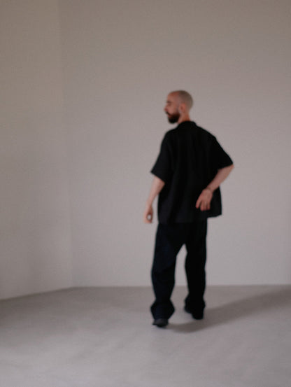 PREMIUM BLACK BAGGY DENIM SLACKS