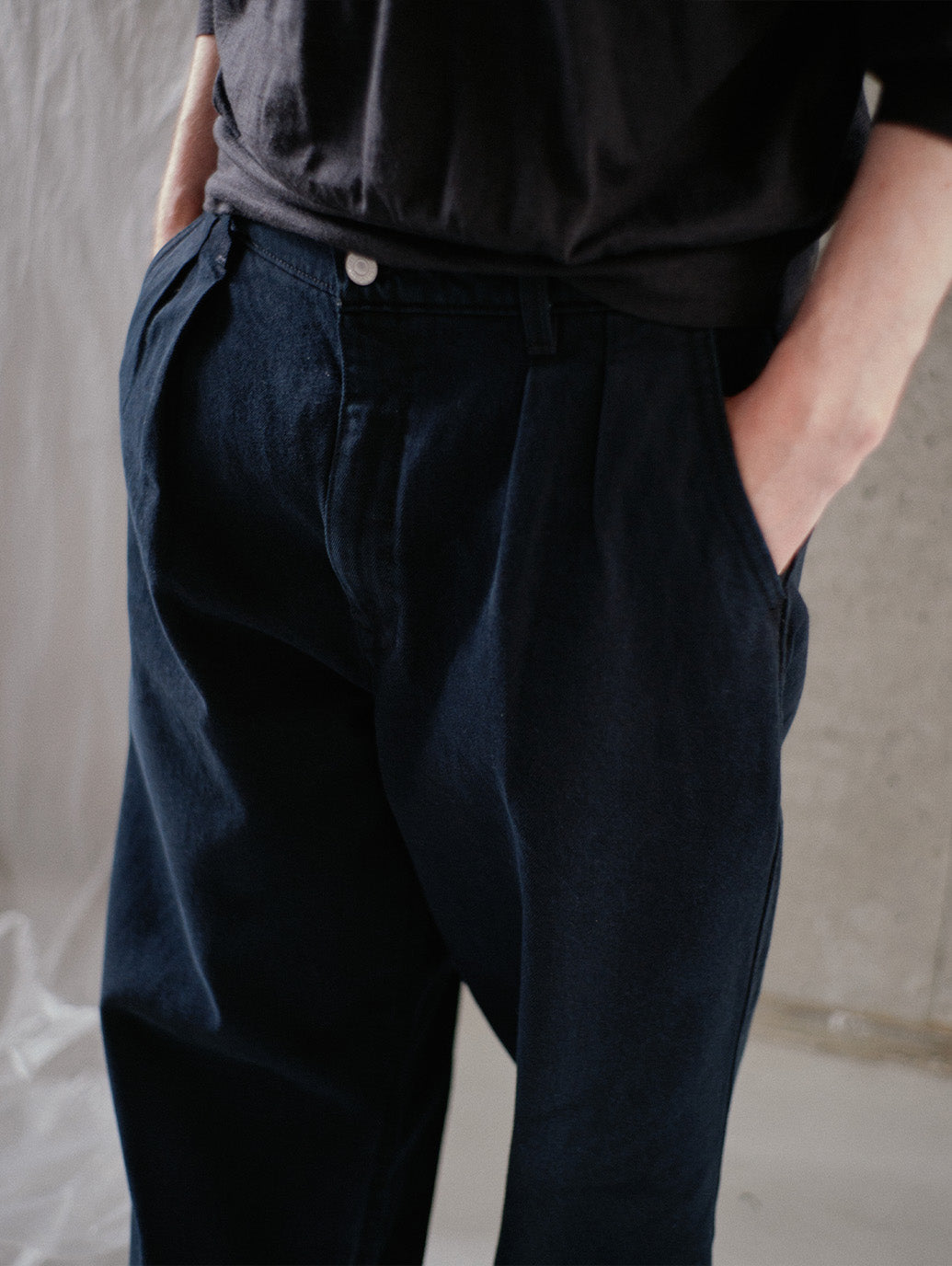 PREMIUM BLACK BAGGY DENIM SLACKS