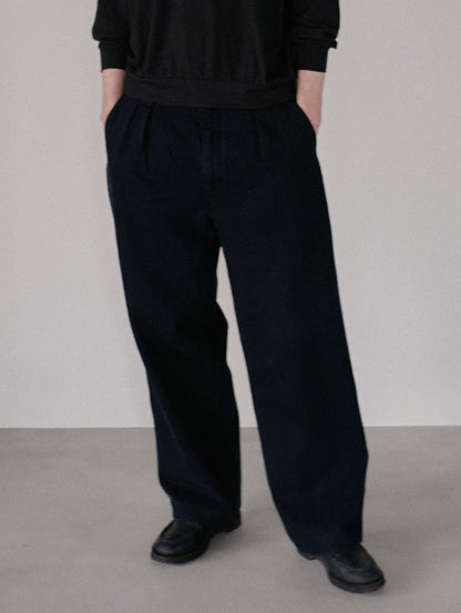 PREMIUM BLACK BAGGY DENIM SLACKS