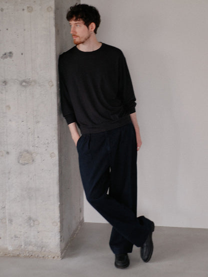 PREMIUM BLACK BAGGY DENIM SLACKS
