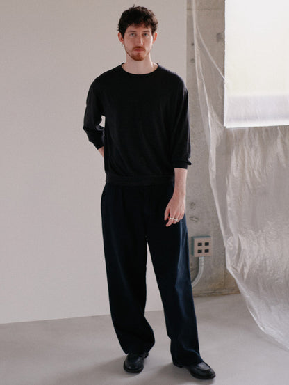 PREMIUM BLACK BAGGY DENIM SLACKS