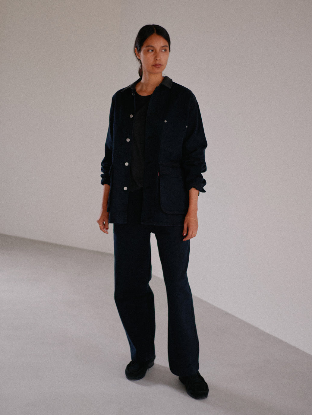 PREMIUM BLACK BAGGY DENIM SLACKS