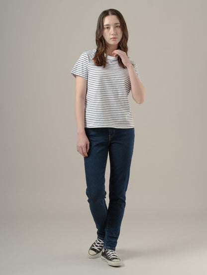 MID RISE ボーイフレンドジーンズ ダークインディゴ