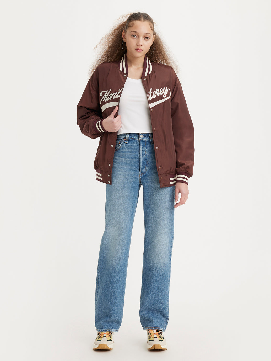 RIBCAGE ストレートジーンズ ミディアムインディゴ