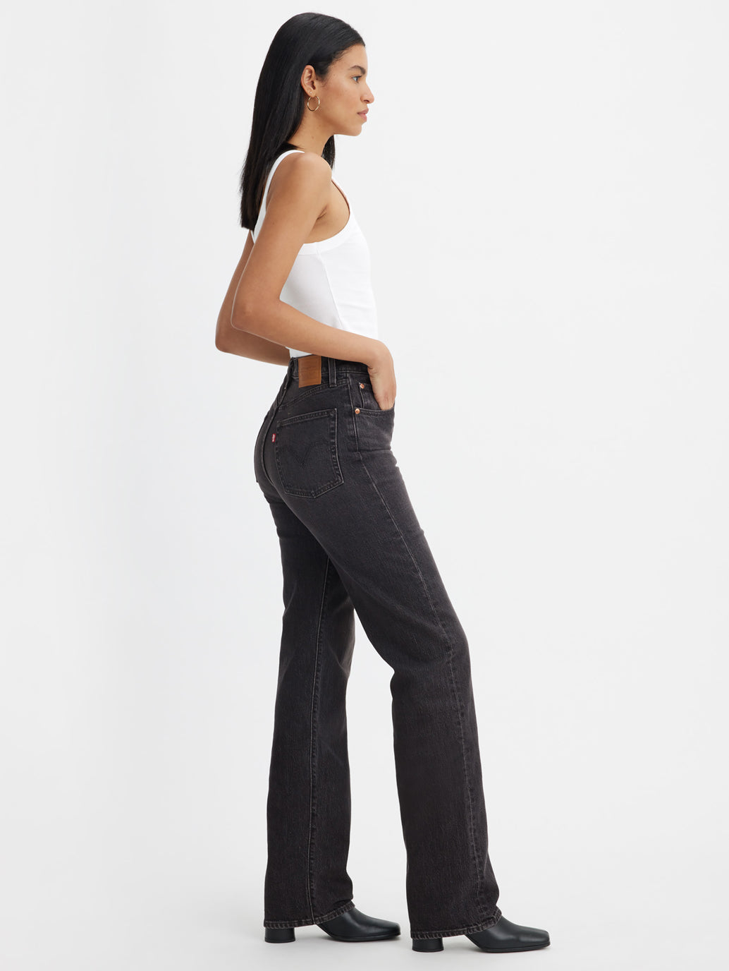 RIBCAGE ストレートジーンズ ブラック