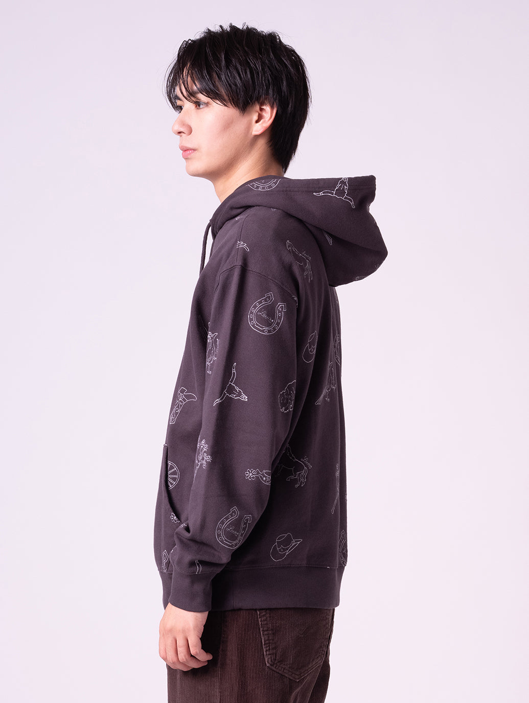 リラックスフィット グラフィック パーカー